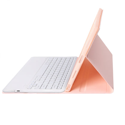 Pink keyboard case folio with tablet propped on kickstand