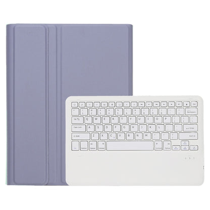 Purple detachable Bluetooth keyboard case with folio cover and keyboard