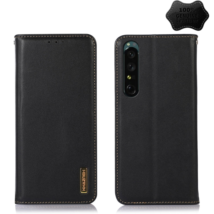 KHAZNEH nappa leather phone case in black, stitched edges, camera and port openings