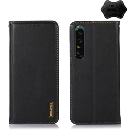 KHAZNEH nappa leather phone case in black, stitched edges, camera and port openings