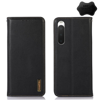 KHAZNEH nappa leather phone case in black, front cutouts, rear camera window