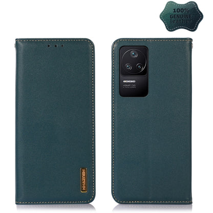 KHAZNEH green leather phone case set view with front flap and back camera cutout