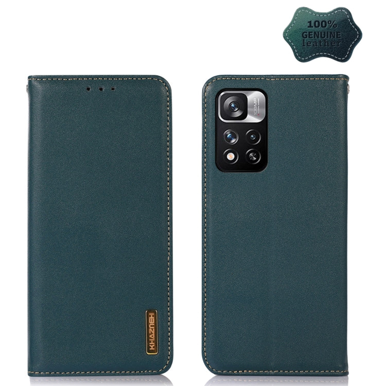 Teal leather flip phone case with rear quad-camera cutout and stitched trim