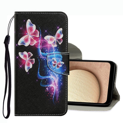 Galaxy butterfly leather phone case with flip cover and wrist strap