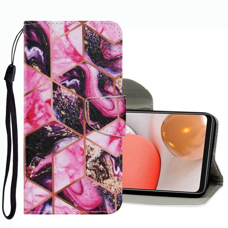 Pink collage portrait leather wallet phone case with flip cover and wrist strap
