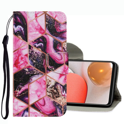 Pink collage portrait leather wallet phone case with flip cover and wrist strap