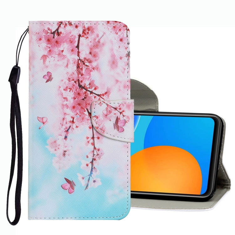 Rose tree floral leather phone case with magnetic flap and wrist strap