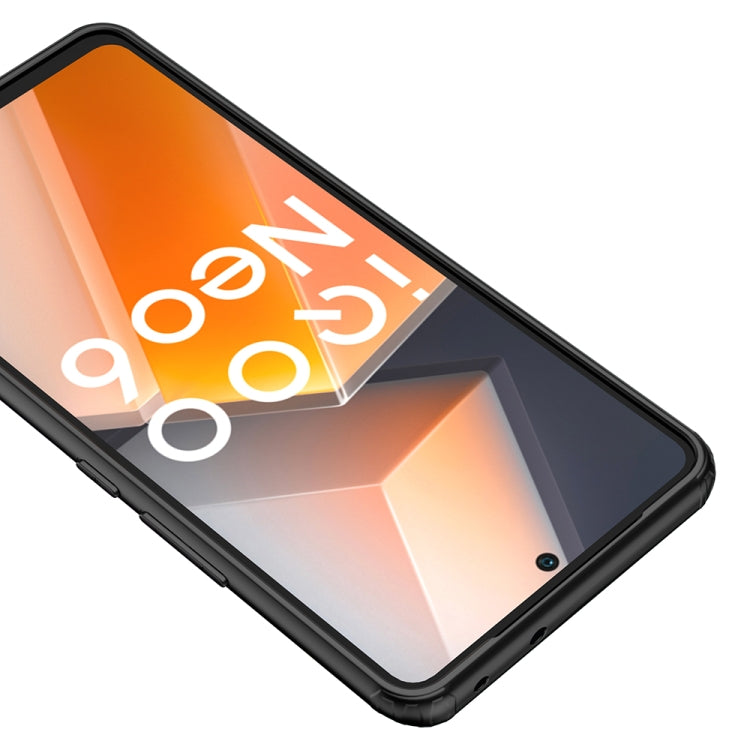 Four-corner shockproof phone case with black bumper around screen corners