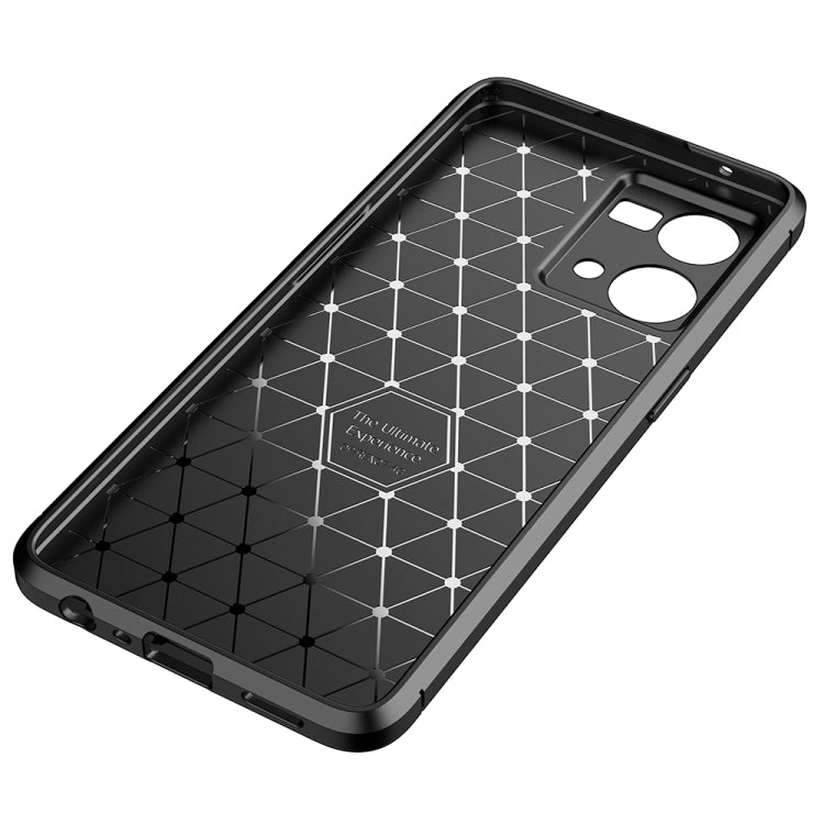 Black shockproof TPU phone case with geometric grid interior and camera openings