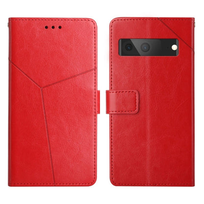 Red leather flip phone case with camera cutout and magnetic flap, card pocket detail