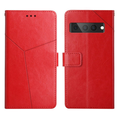 Red leather flip phone case with card holder and camera cutout, front and back view