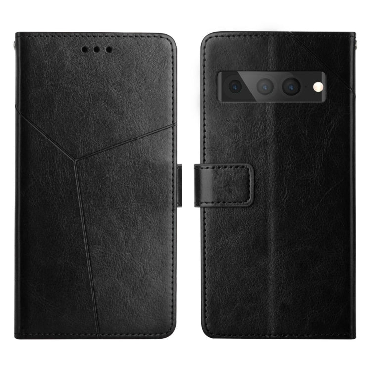 Black leather flip phone case with card holder and camera cutout, front and back view