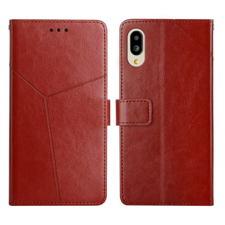 Red leather flip phone case set, front and back views with camera cutout