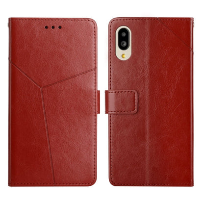 Red leather flip phone case set, front and back views with camera cutout