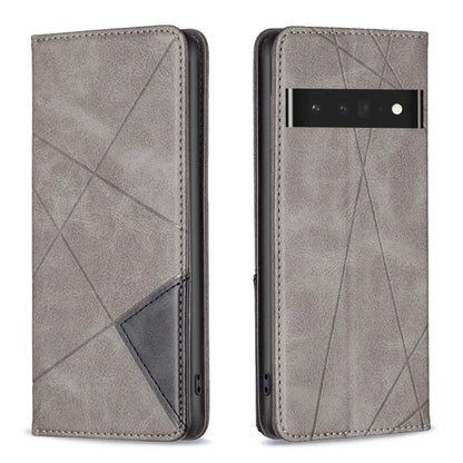 Grey magnetic leather wallet phone case shown front and back with camera cutout