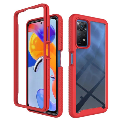 Red phone case with clear TPU bumper and camera cutout for secure corner coverage