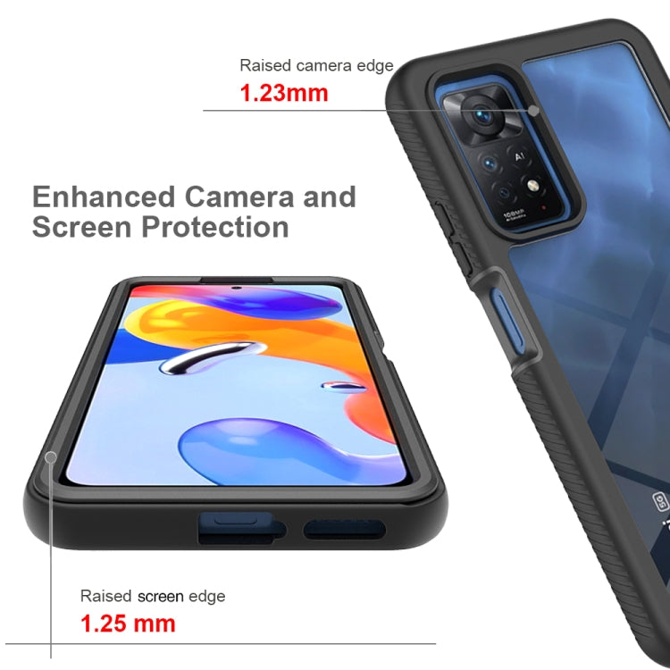 Black phone case with raised camera and screen edges, showing front and back