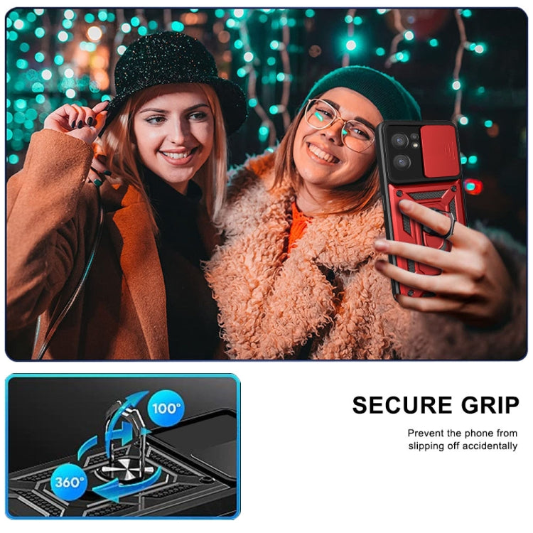 Black phone case with textured secure grip and 360° metal ring stand
