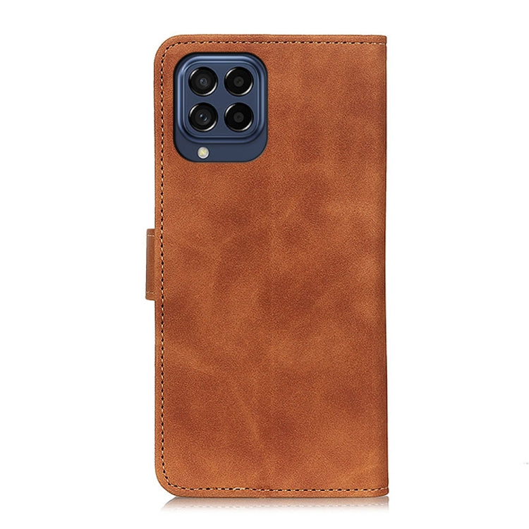 Brown leather phone case with camera cutout and flip cover
