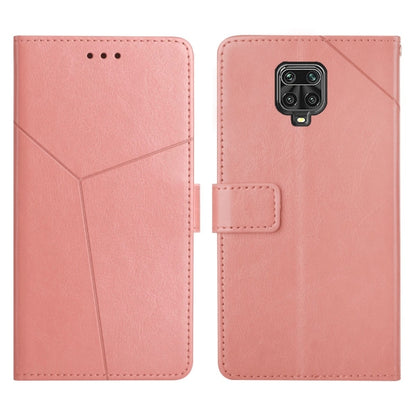 Pink leather flip phone case with horizontal stitching and side magnetic flap