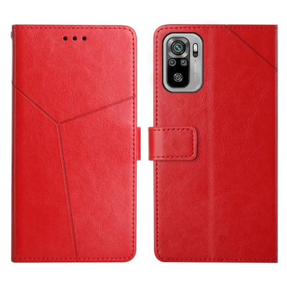 Red leather flip phone case with horizontal stitching and side magnetic flap