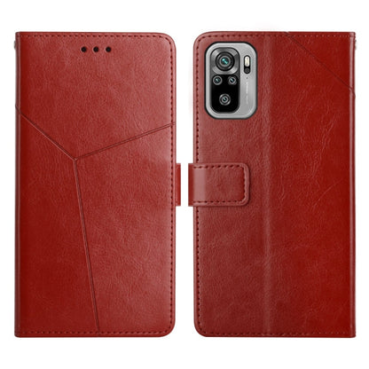 Red leather flip phone case with horizontal stitching and side magnetic flap