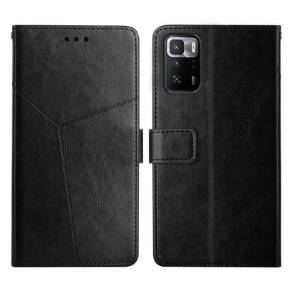 Black leather flip phone case with horizontal stitching and side magnetic flap