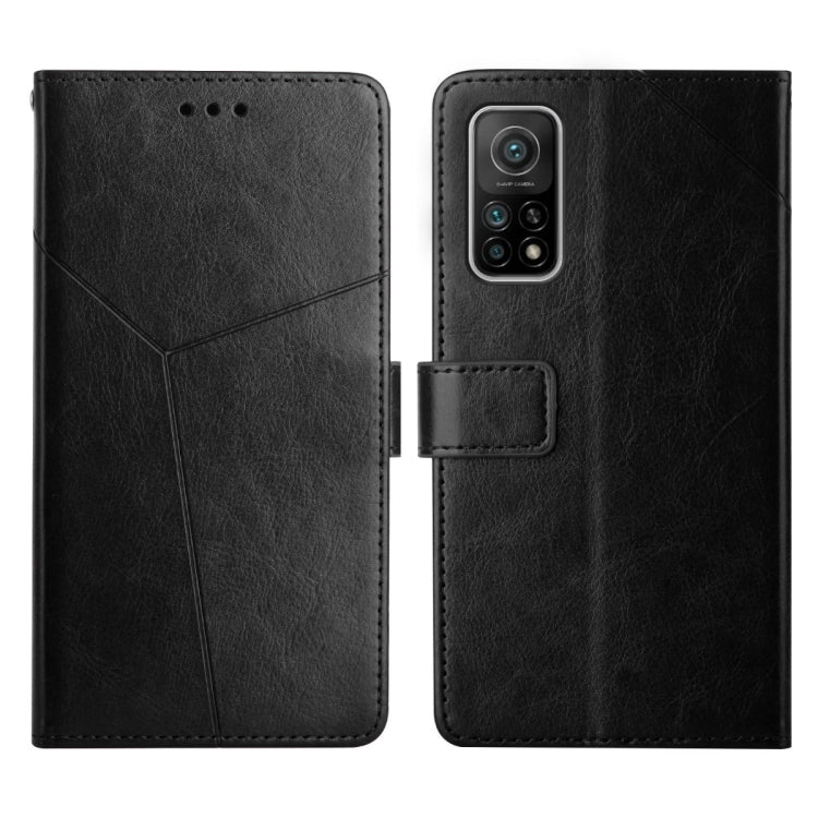 Black leather flip phone case with stitched panel and camera cutout