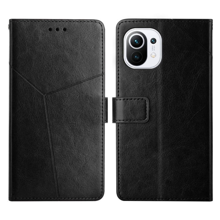 Black leather flip phone case with magnetic strap and camera cutout