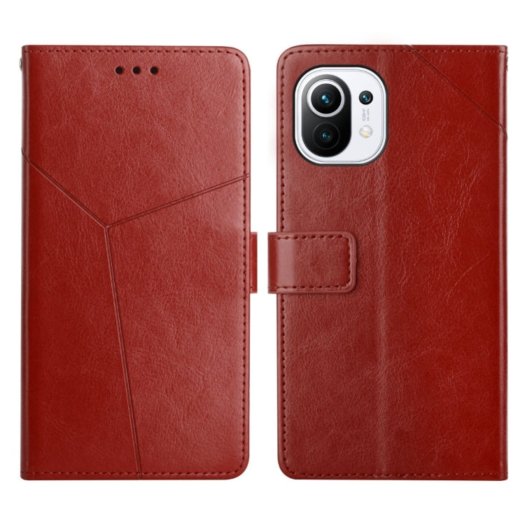 Red leather flip phone case with magnetic strap and camera cutout
