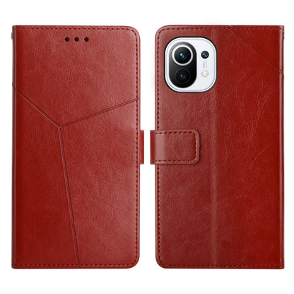 Red leather flip phone case with magnetic strap and camera cutout
