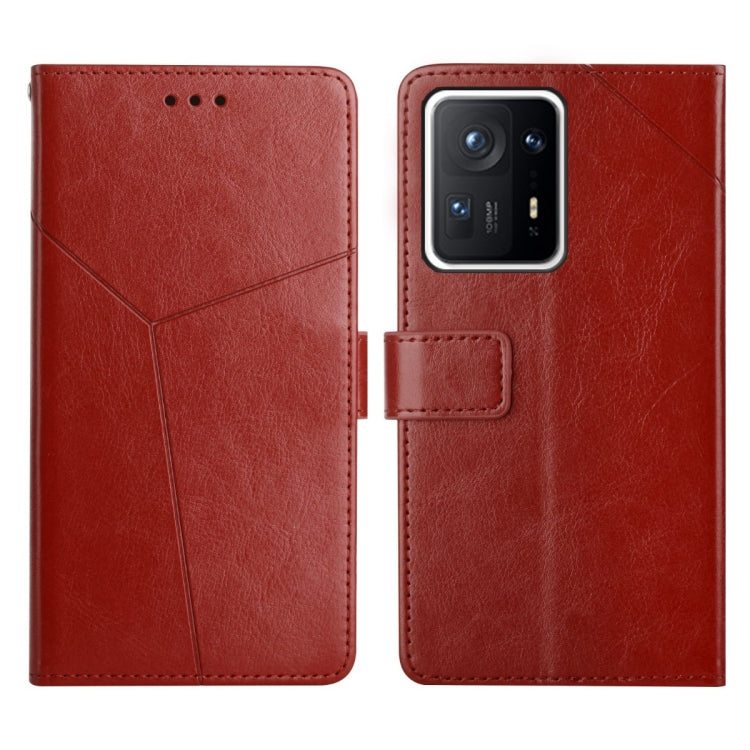 Red leather flip phone case with stitched diagonal pattern and camera cutout
