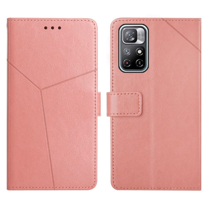 Rose gold leather flip phone case with camera cutout and stitched edges