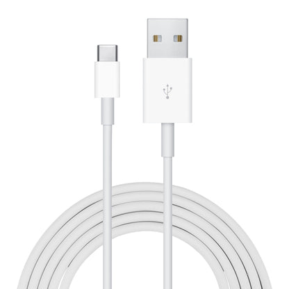 White USB-A to USB-C data cable with molded connectors
