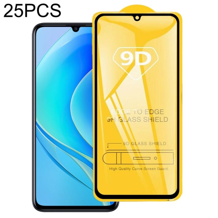 25-pack clear 9D tempered glass screen protectors with full glue adhesive