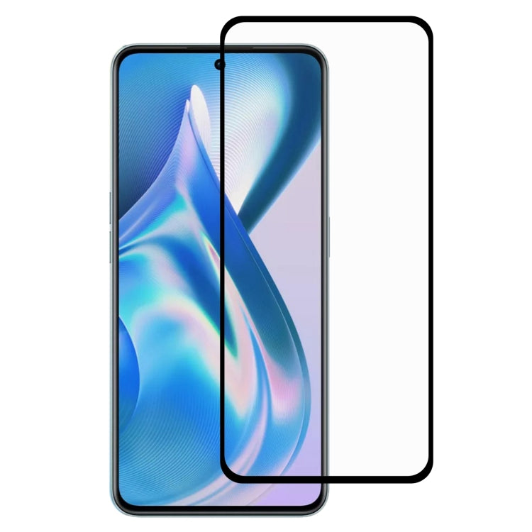 Full-coverage tempered glass screen protector for smartphone, clear glass with black border