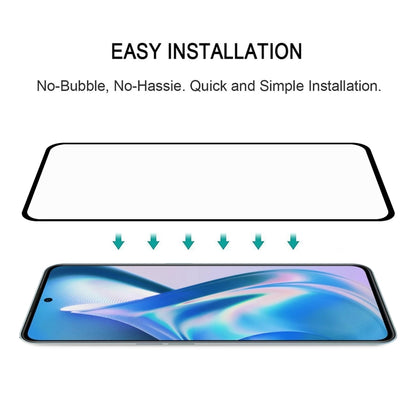 Tempered glass screen protector placement guide with alignment frame and phone