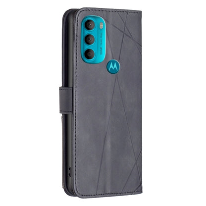 Magnetic buckle leather phone case with diamond texture, folding cover, dark gray
