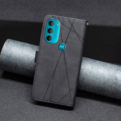 Magnetic buckle leather phone case with diamond texture, folding cover, black color