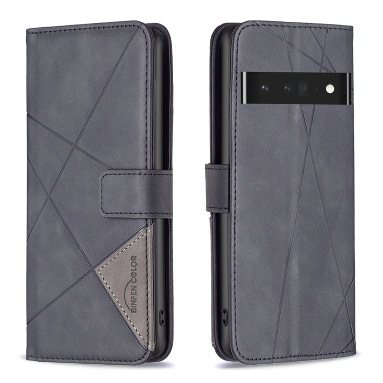 Grey leather phone case with rhombus texture, magnetic buckle and card slot flap