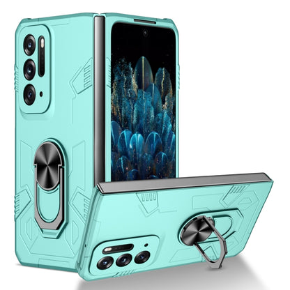 Matte shockproof phone case in mint teal with kickstand ring for foldable phones