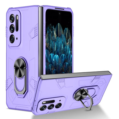 Matte shockproof phone case in lavender with kickstand ring for foldable phones