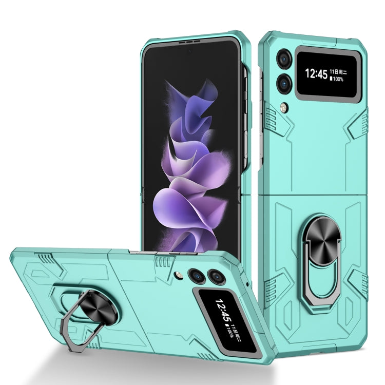 Light mint shockproof phone case with ring holder and kickstand for foldable phones