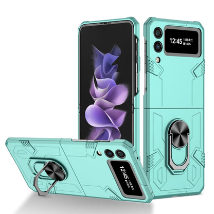 Light mint shockproof phone case with ring holder and kickstand for foldable phones