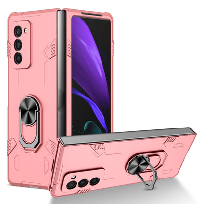 Pink shockproof phone case with ring holder and kickstand for foldable phones