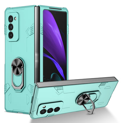Mint shockproof phone case with ring holder and kickstand, rugged protective design