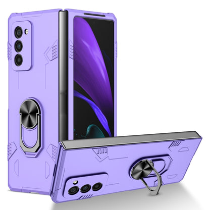 Lavender shockproof phone case with ring holder and kickstand, rugged protective design