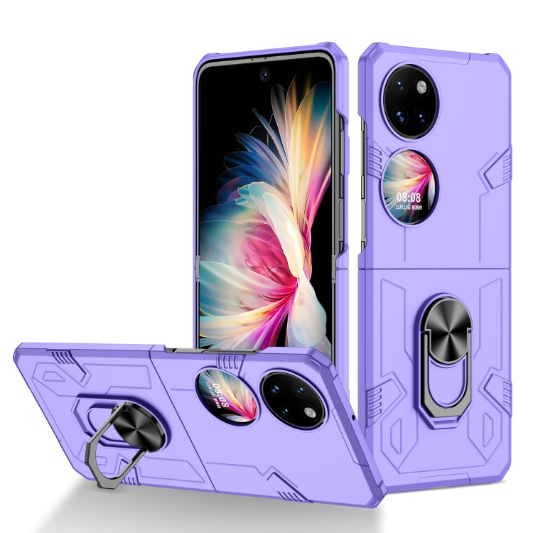 Purple shockproof phone case with matte finish and built-in kickstand