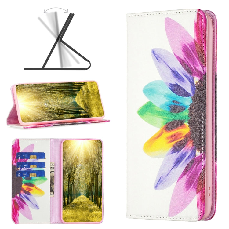 White magnetic leather phone case with multicolor butterfly wing artwork