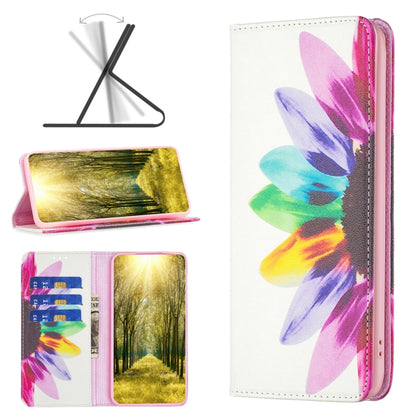 White magnetic leather phone case with multicolor butterfly wing artwork